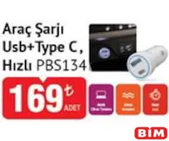 POLOSMART ARAÇ ŞARJI USB+TYPE C HIZLI PBS134